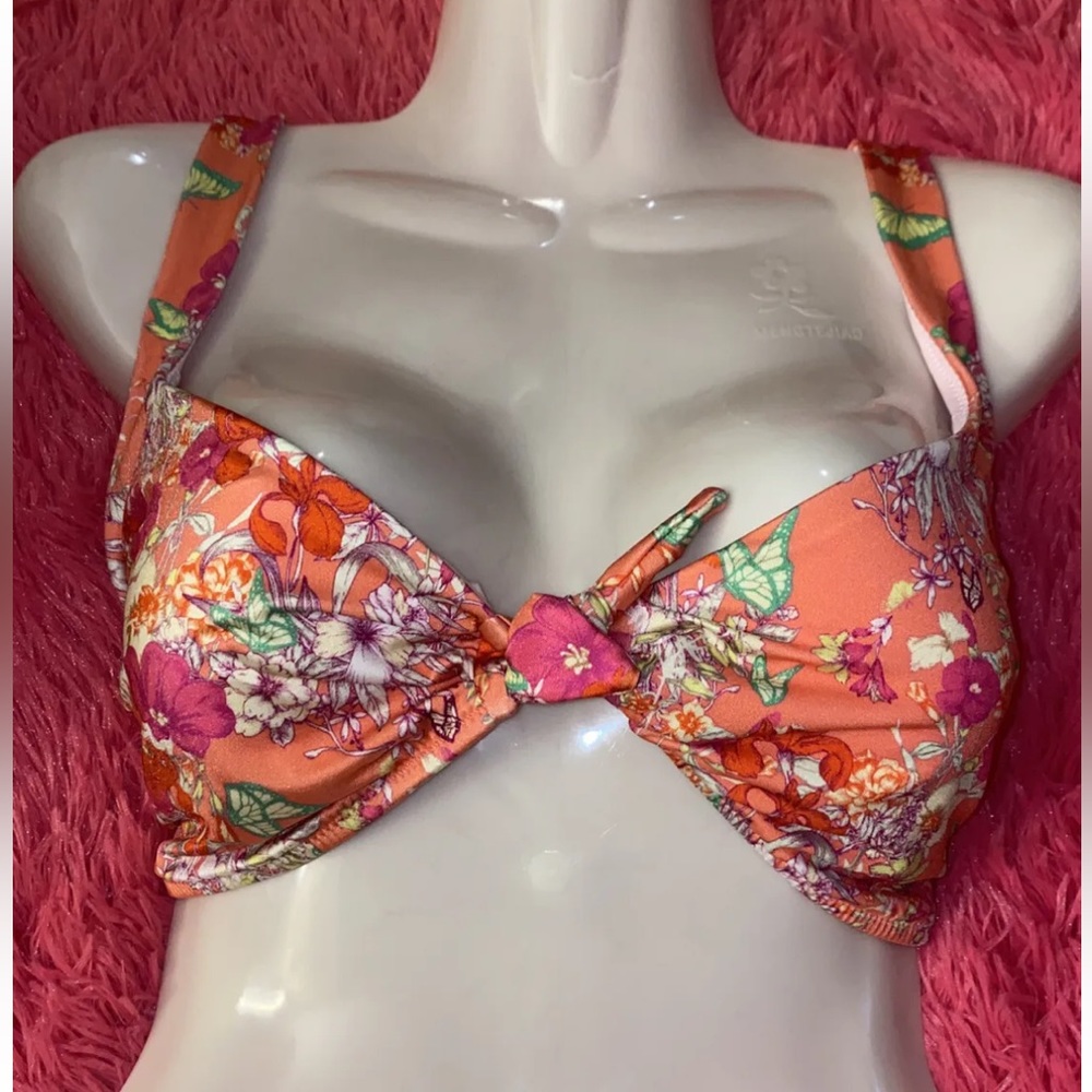 Victoria's‎ Secret Swim Bathing Suit Tie-Front Bralette Bikini Top Pink XL